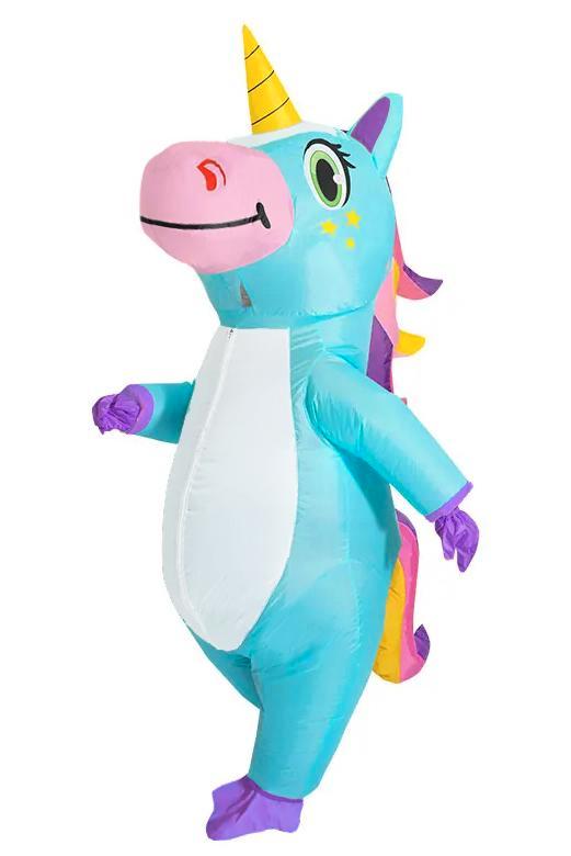 KIMU® Opblaas Kostuum Blauwe Eenhoorn Opblaasbaar Pak Eenhoo, Kleding | Heren, Carnavalskleding en Feestkleding, Nieuw, Ophalen of Verzenden