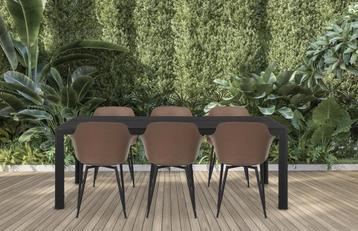 Zwarte tuintafel | Aluminium | 205 x 90cm, Verzenden