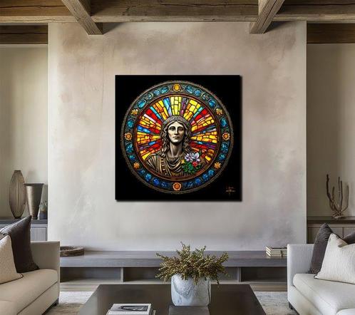 PLM-Art - Christ Coin Vitraux Style, Antiek en Kunst, Kunst | Schilderijen | Modern