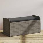 vidaXL Opbergbankje met kussen 115x51x52 cm poly rattan, Tuin en Terras, Verzenden, Nieuw