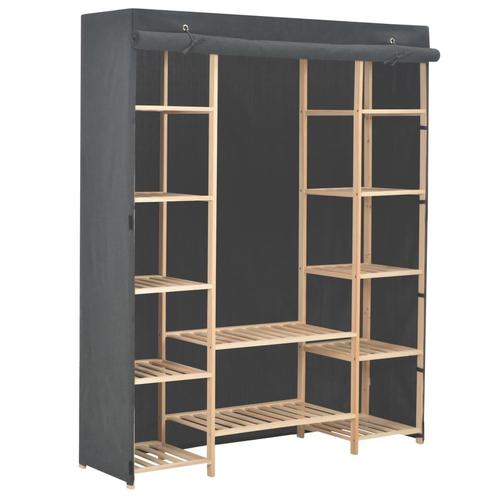 vidaXL Kledingkast 135x40x170 cm stof grijs, Huis en Inrichting, Kasten | Kleerkasten, Nieuw, Verzenden