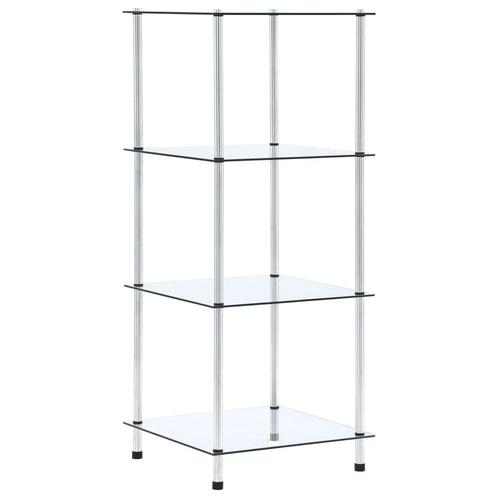vidaXL Kastje 4-laags 40x40x100 cm gehard glas transparant, Huis en Inrichting, Kasten | Boekenkasten, Nieuw, Verzenden