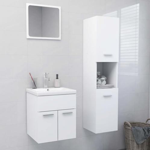vidaXL Badkamermeubelset spaanplaat wit, Huis en Inrichting, Badkamer | Badkamermeubels, Nieuw, Verzenden