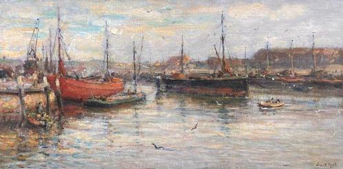 Evert Moll (1878-1955) - Binnenhaven van Scheveningen, Antiek en Kunst, Kunst | Schilderijen | Klassiek