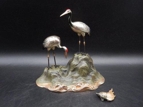 Decoratief ornament - Giet koperen kraan en schildpad, Antiek en Kunst, Antiek | Overige Antiek