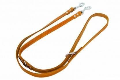 JV vetleder Lange lijn Cognac - 16mmx150cm, Animaux & Accessoires, Colliers & Médailles pour chiens