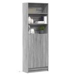 vidaXL Hoge kast met LED 69x32,5x200 cm bewerkt hout grijs, Huis en Inrichting, Kasten | Dressoirs, Verzenden, Nieuw