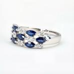 Zonder Minimumprijs - Ring Verguld Saffier - Topaas - 18kt, Handtassen en Accessoires, Ringen, Nieuw