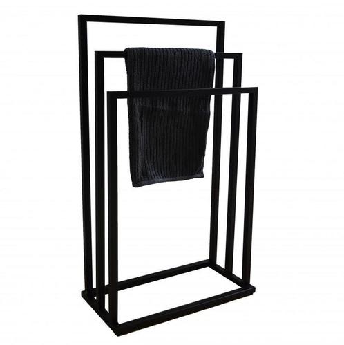 Modern industrieel handdoekenrek zwart gepoedercoat staal..., Doe-het-zelf en Bouw, Sanitair, Nieuw, Ophalen of Verzenden