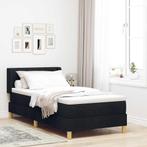vidaXL Boxspring bed Zwart en Wit en Zwart 100 x 200 cm Stof, Huis en Inrichting, Slaapkamer | Bedden, Verzenden, Nieuw