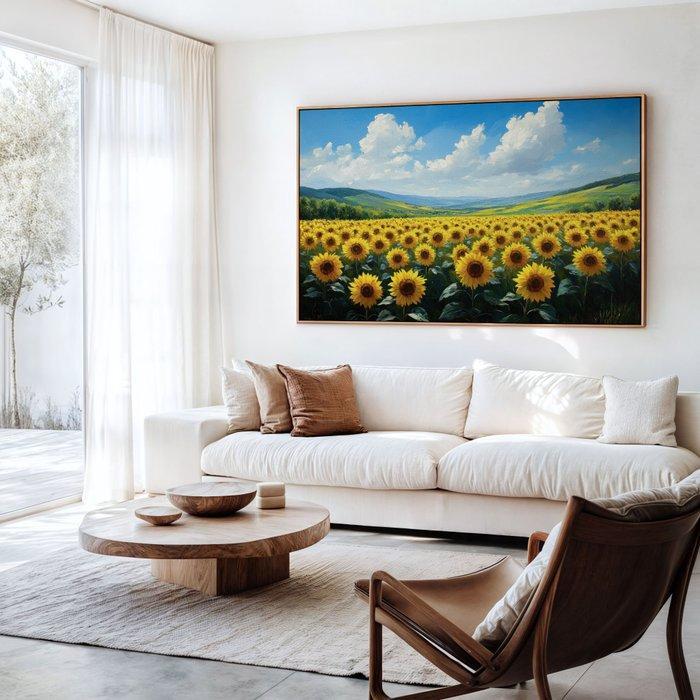 Iconica - Vibrant Yellow Bloom - Unique 1/1 XXL (100x150 cm), Antiquités & Art, Art | Objets design