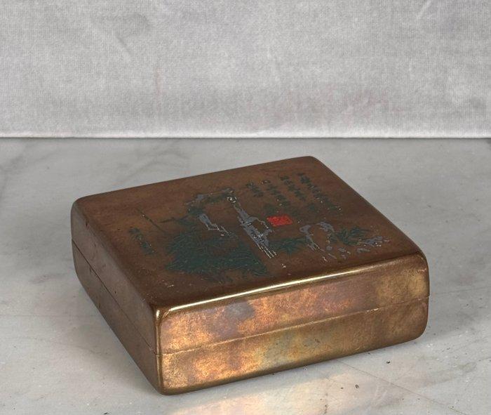 Snuiftabak-fles - Metaal - Metaalinktbox, Antiek en Kunst, Antiek | Overige Antiek