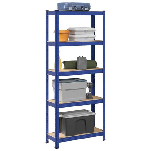 vidaXL Opbergrek 5-laags staal & bewerkt hout blauw, Huis en Inrichting, Kasten | Stellingkasten, Nieuw, Verzenden