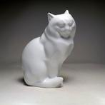 Herend - sculptuur, Art Deco White Cat - 12 cm - Porselein, Antiek en Kunst