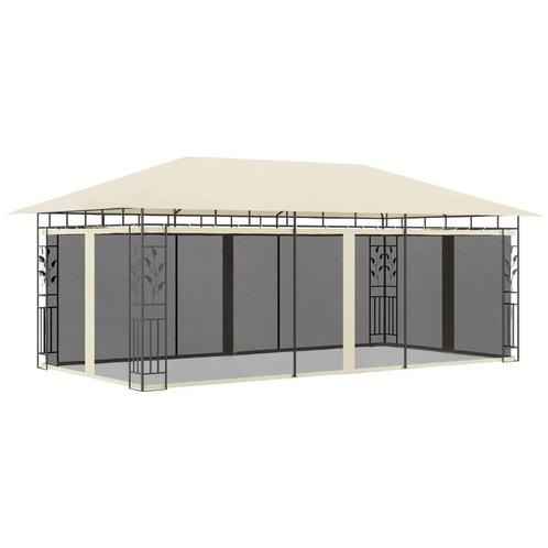 vidaXL BelvÃ©dÃ¨re avec moustiquaire 6x3x2,73 m CrÃ¨me, Tuin en Terras, Partytenten, Verzenden