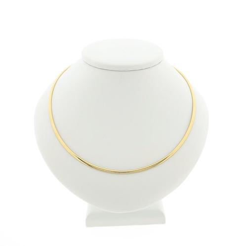 Gouden omega schakel collier | 42,5 cm (omegaschakel), Handtassen en Accessoires, Kettingen, Overige kleuren, Gebruikt, Goud, Ophalen of Verzenden