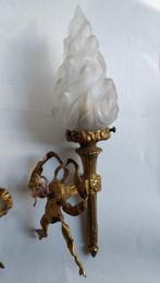 Applique murale - Bronze - Verre - Paire dappliques en