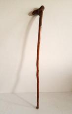 Wandelstok - Hout, Messing - Landelijke rietstengel, Antiek en Kunst, Curiosa en Brocante