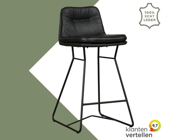 Leren barkruk Candy laag, Huis en Inrichting, Barkrukken, Nieuw, 1 kruk, Leer, 60 tot 90 cm, Ophalen of Verzenden