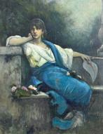 Scuola europea (XIX-XX) - Fanciulla in Giardino