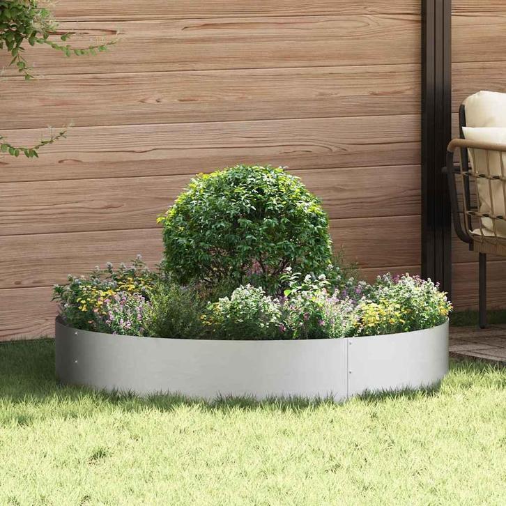 vidaXL Tuin Plantpot Zilver 120 x 120 x 20 cm Gegalvaniseerd, Tuin en Terras, Bloempotten, Nieuw, Verzenden