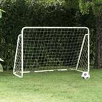 vidaXL Voetbaldoel met net 180x90x120 cm staal wit, Sports & Fitness, Football, Verzenden