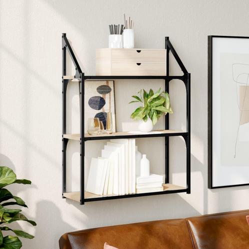 vidaXL Wandrek 3-laags 60x21x78,5 cm bewerkt hout sonoma, Huis en Inrichting, Kasten | Wandmeubels, Nieuw, Verzenden
