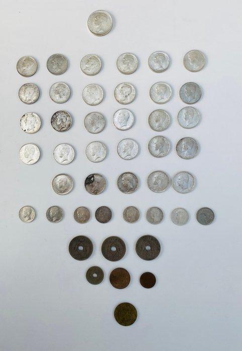 België. Albert I. 45 Belgian coins dating from the reign of, Postzegels en Munten, Munten | Europa | Niet-Euromunten