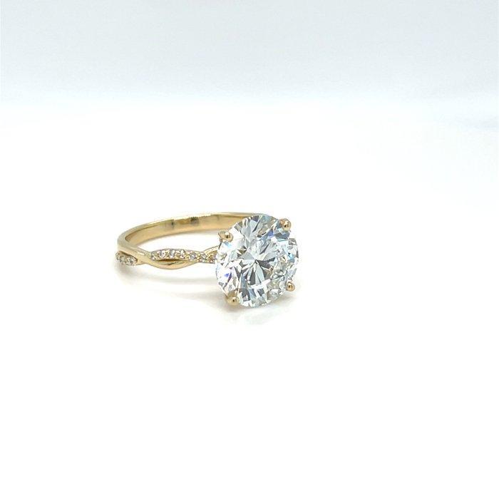 Ring - 14 karaat Geel goud - 4.21ct. tw. Diamant (Lab-grown), Handtassen en Accessoires, Ringen