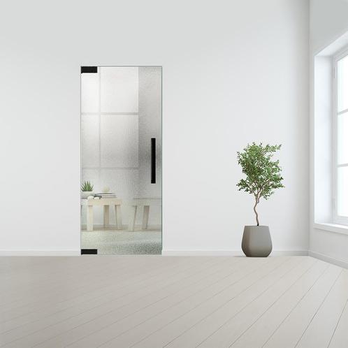Glazen binnendeur zonder kozijn zwart beslag-Linksdraaiend-C, Doe-het-zelf en Bouw, Glas en Ramen, Nieuw, Verzenden