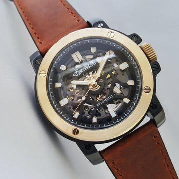 Ingersoll - Automatic - Skeleton - Horween Leather - Gold -