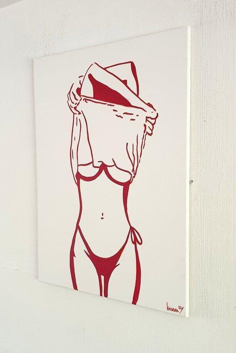 Liesens - UNDRESS ME (on canvas handpainted), Antiek en Kunst, Kunst | Schilderijen | Modern