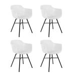 2dekans | Kick Set van 4 Tuinstoelen Indy Wit - Zwart Frame, Ophalen of Verzenden, Nieuw