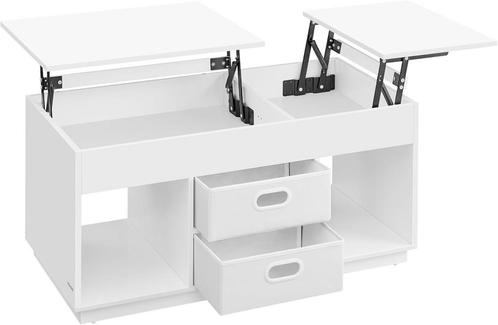 Salontafel - ModernLiving - Opklapbaar blad - 2 lades - Wit, Huis en Inrichting, Tafels | Salontafels, Nieuw, Ophalen of Verzenden