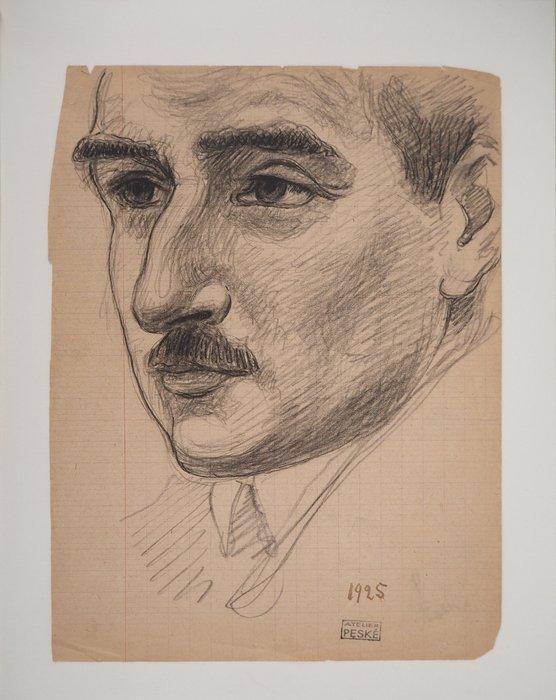 Jean Peské (1870-1949) - Portrait de profil, Antiek en Kunst, Kunst | Schilderijen | Klassiek