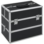 vidaXL Make-up koffer 37x24x35 cm aluminium zwart, Bijoux, Sacs & Beauté, Trousses de toilette, Verzenden