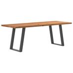 vidaXL Eettafel rechthoekig 220x80x74 cm massief eikenhout, Huis en Inrichting, Tafels | Eettafels, Verzenden, Nieuw