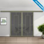 Dubbele stalen Schuifdeuren met koofsysteem Olijfgroen 5 Vla