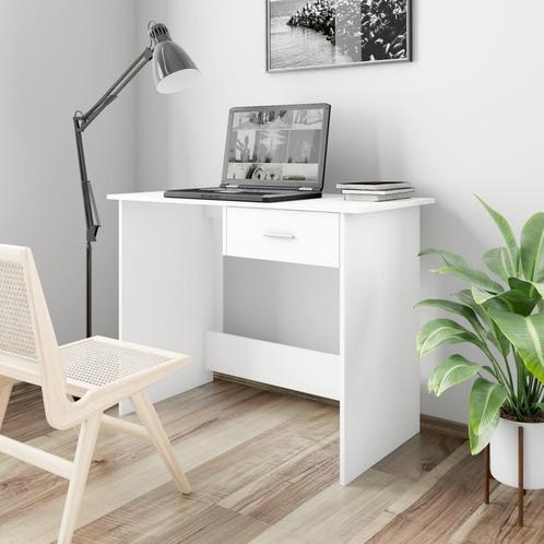 vidaXL Bureau 100x50x76 cm bewerkt hout wit, Huis en Inrichting, Bureaus, Nieuw, Verzenden