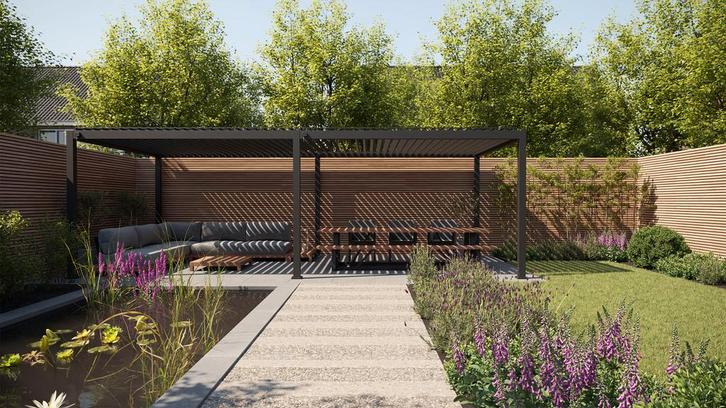 SUNS Alvaro overkapping 591 x 363 cm SALE |, Tuin en Terras, Tuinsets en Loungesets
