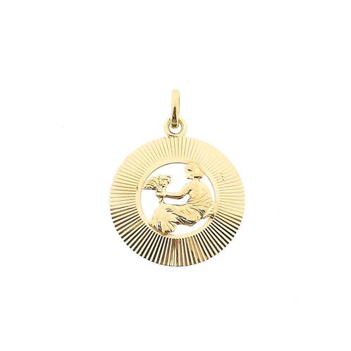 Gouden sterrenbeeld hanger; Maagd (zodiac sign, Virgo), Handtassen en Accessoires, Bedels, Gebruikt, Overige merken, Goud, Ophalen of Verzenden