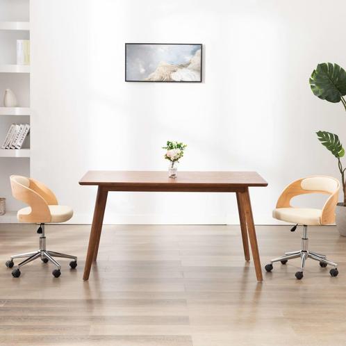 vidaXL Kantoorstoel draaibaar gebogen hout en kunstleer, Huis en Inrichting, Bureaustoelen, Nieuw, Verzenden