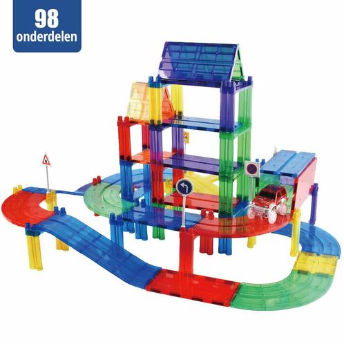 Magnetische autobaan - 98 onderdelen, Kinderen en Baby's, Speelgoed | Bouwstenen, Nieuw, Overige merken, Ophalen of Verzenden