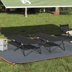 vidaXL Opvouwbaar Campingbed 2 pcs Zwart 206 x 76 x 74 cm, Caravans en Kamperen, Verzenden, Nieuw