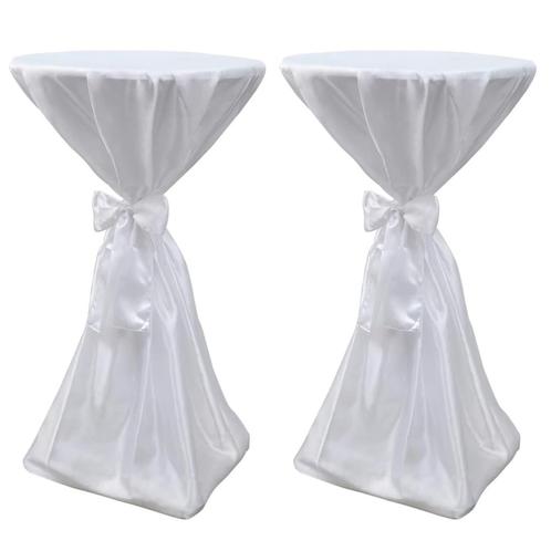 vidaXL Statafelhoes met strik 80cm Wit (2 stuks), Tuin en Terras, Tuinmeubel-accessoires, Nieuw, Verzenden