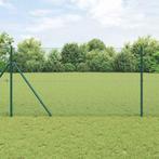 vidaXL Hek met Palen Groen 1 x 100 m Staal, Verzenden, Nieuw