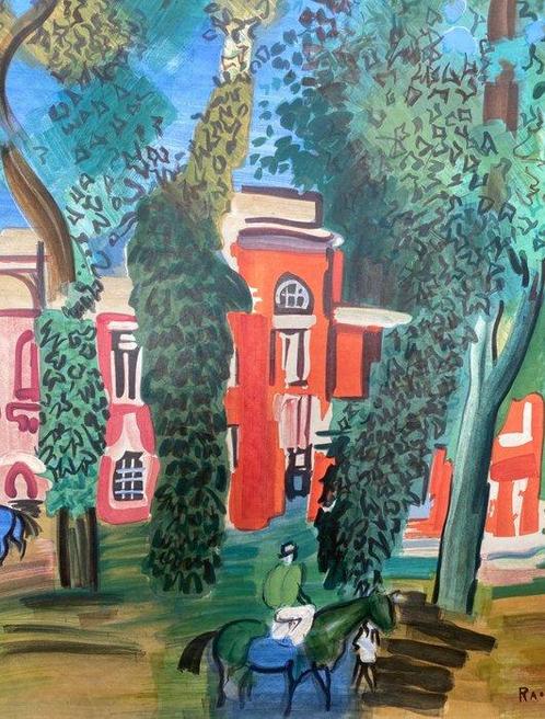 Raoul Dufy - Paris Le Paddock A Deauville - Original French, Antiek en Kunst, Kunst | Tekeningen en Fotografie