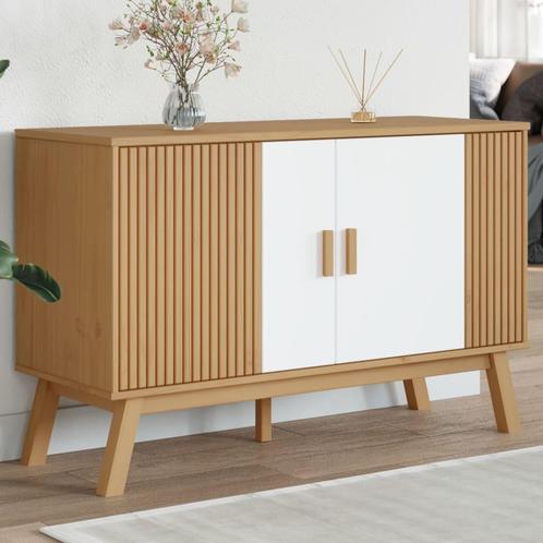 vidaXL Dressoir OLDEN 114x43x73,5 cm massief grenenhout wit, Huis en Inrichting, Kasten | Dressoirs, Nieuw, Verzenden