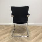 Tweedehands vergaderstoel, zwarte stoffering - chroom, Huis en Inrichting, Stoelen, Gebruikt, Zwart, Eén