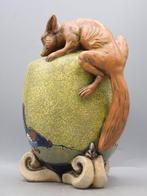 Amphora - Eduard Stellmacher - Vase - Renard et poulets -, Antiquités & Art